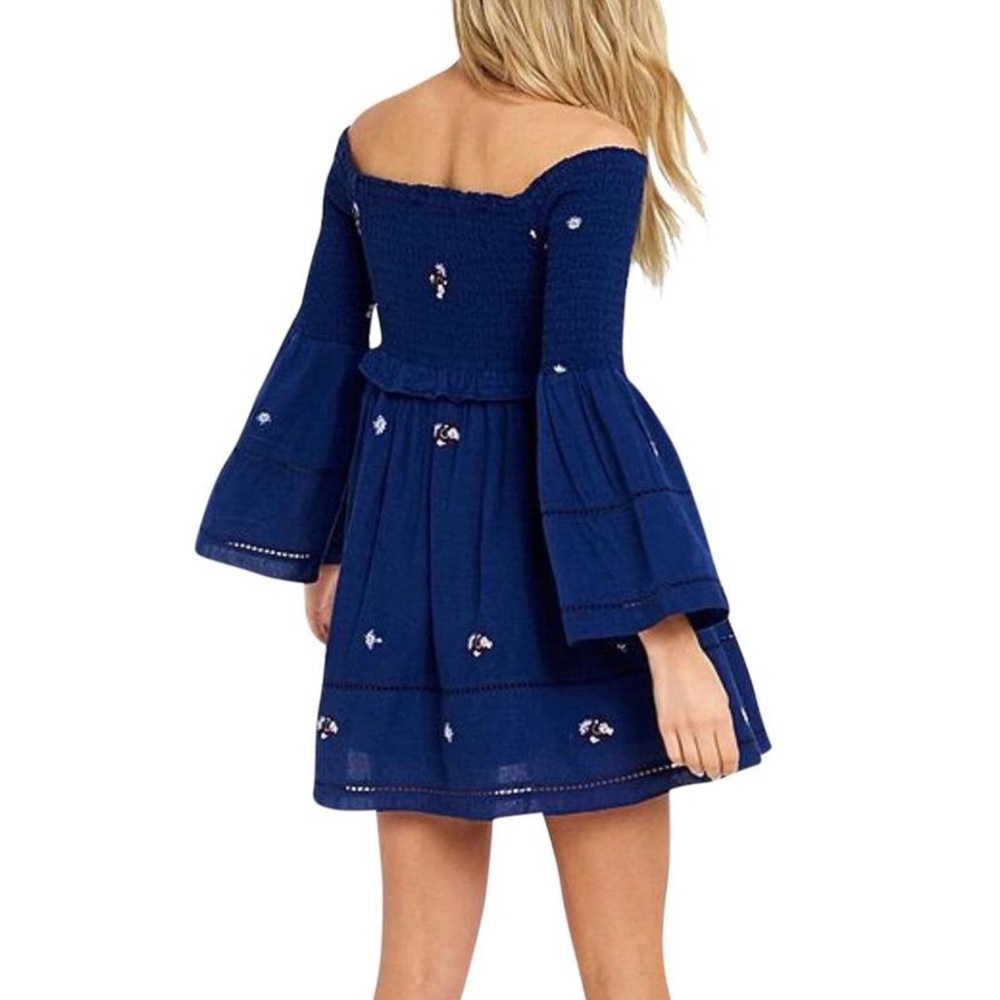 Free People Bell Sleeve Off Shoulder Dress NWOT - Picture 4 of 6